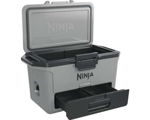 Ninja Kühlbox mit Schublade und offenem Deckel