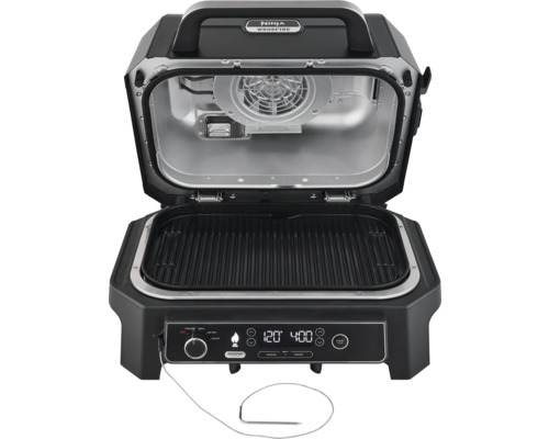 Offener Elektrogrill mit Grillrost und digitalem Bedienfeld