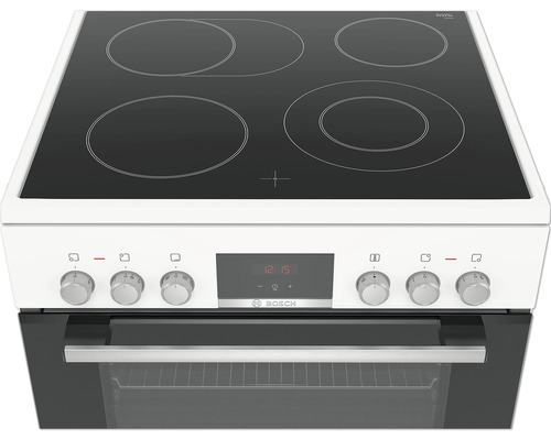 Cuisinière électrique avec quatre plaques de cuisson et four