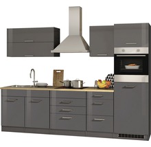 Cuisine complète avec appareils Held Möbel Mailand 290 cm gris haute brillance démontée 604.1.6211