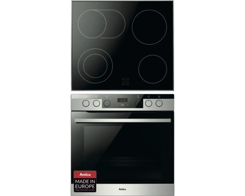 Ensemble cuisinière Amica avec plaque vitrocéramique EHCX 933 600 E volume utile 77 l