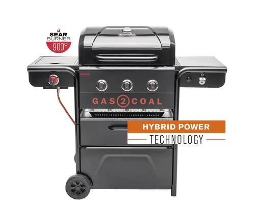 Barbecue à gaz et à charbon avec technologie Hybrid Power