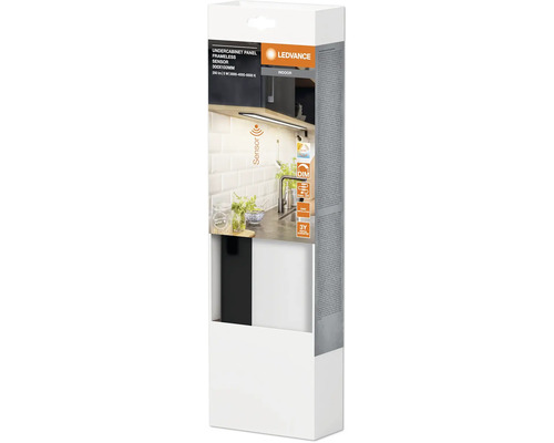 Verpackung einer LEDVANCE Unterbauleuchte mit Bewegungssensor, 300 x 100 Millimeter