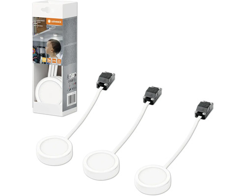 LEDVANCE Unterbauleuchte mit drei Leuchten und Produktverpackung