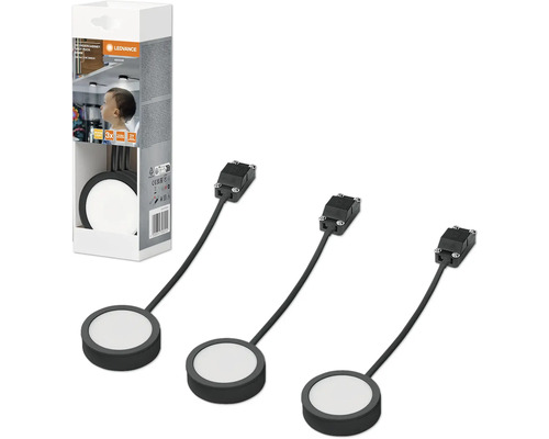 LEDVANCE Unterbauleuchte mit drei Leuchten und Produktverpackung