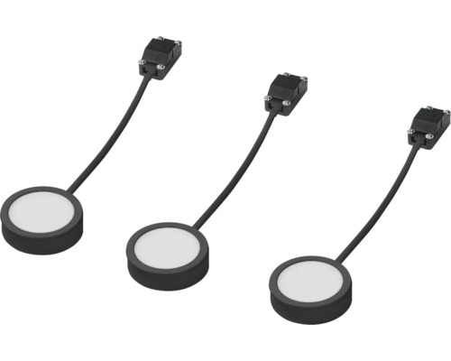 Drei Lichtsensoren mit Anschlusskabel