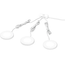 LED Unterbauleuchten Set mit drei runden Leuchten und Zuleitung