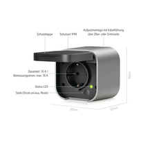 Prise Outdoor Eve Energy argent IP 44