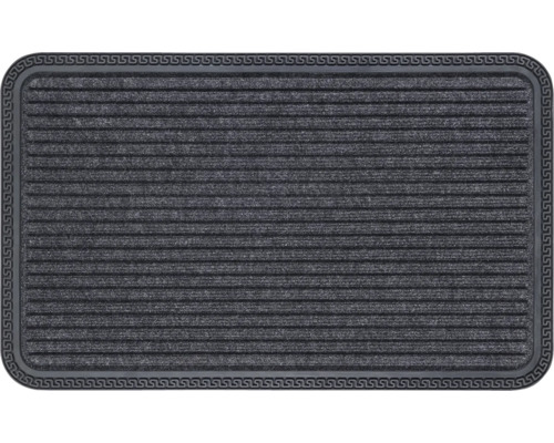 Paillasson en reps avec bordure en caoutchouc Border Star anthracite 50x80 cm Paillasson à texture côtelée et bordure décorative