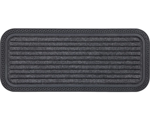 Paillasson en reps avec bordure en caoutchouc Border Star anthracite 25x60 cm Paillasson avec surface nervurée et motif méandre