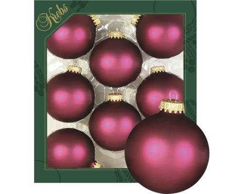 Weihnachtsbaumkugeln Granatapfel Glas 8 Stück Verpackung mit mehreren Weihnachtskugeln