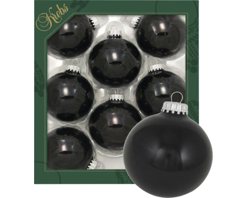 Weihnachtsbaumkugeln Ebenholz Glas braun 8 Stück Packung mit neun Christbaumkugeln