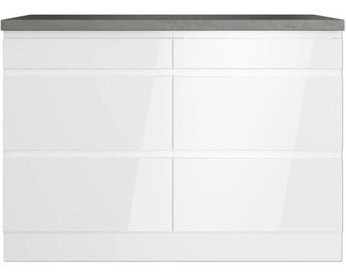 Meuble sous-lavabo avec couvercle gris