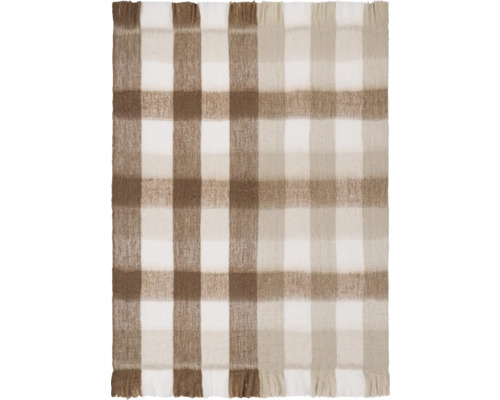 Couverture à carreaux avec des franges