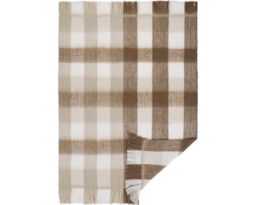 Couverture à carreaux avec franges
