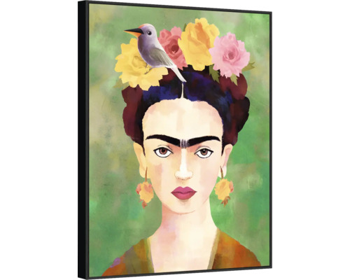 Toile Canvas Frida Kahlo 100x100 Cm – Impression Haute Qualité Sur Châssis Bois, Décoration Murale Artistique