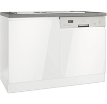 Meuble d'évier Held Möbel Kiel lxpxh 120 x 60 x 86 cm blanc haute brillance démonté