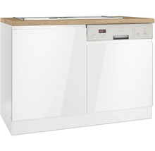 Meuble d'évier Held Möbel Kiel lxpxh 120 x 60 x 86 cm blanc haute brillance démonté
