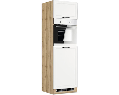 Armoire haute pour four avec porte Held Möbel Lübeck lxpxh 60 x 60 x 200 cm blanc mat démontée