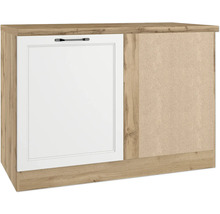 Meuble bas d'angle Held Möbel Lübeck lxpxh 120 x 60 x 86 cm blanc mat démonté