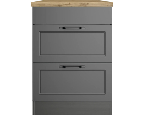 Meuble bas de cuisine avec deux tiroirs et plan de travail