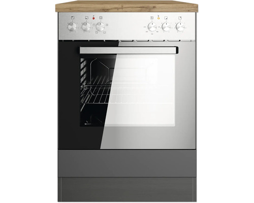 Cuisinière électrique autoportante avec plaque vitrocéramique et boutons de commande