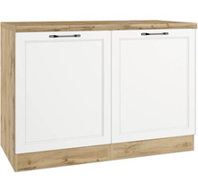 Meuble d'évier Held Möbel Lübeck lxpxh 120 x 60 x 86 cm blanc mat démonté