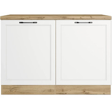 Meuble d'évier Held Möbel Lübeck lxpxh 120 x 60 x 86 cm blanc mat démonté