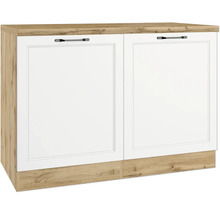 Meuble d'évier Held Möbel Lübeck lxpxh 120 x 60 x 86 cm blanc mat démonté