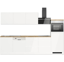 Cuisine complète avec appareils Held Möbel Kiel 300 cm blanc haute brillance démontée variante réversible 1102.6341
