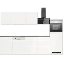 Cuisine complète avec appareils Held Möbel Kiel 300 cm blanc haute brillance démontée variante réversible 1103.6340