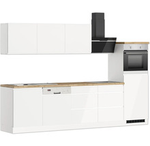 Cuisine complète avec appareils Held Möbel Kiel 300 cm blanc haute brillance démontée variante réversible 1103.6341