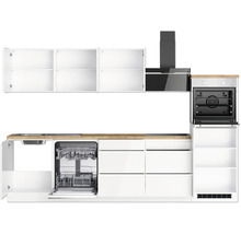 Cuisine complète avec appareils Held Möbel Kiel 300 cm blanc haute brillance démontée variante réversible 1103.6341