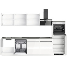 Cuisine complète avec appareils Held Möbel Kiel 300 cm blanc haute brillance démontée variante réversible 1106.6340