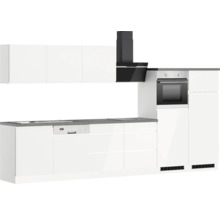 Cuisine complète avec appareils Held Möbel Kiel 360 cm blanc haute brillance démontée variante réversible 1108.6340