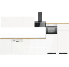 Cuisine complète avec appareils Held Möbel Kiel 360 cm blanc haute brillance démontée variante réversible 1108.6341