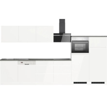 Cuisine complète avec appareils Held Möbel Kiel 360 cm blanc haute brillance démontée variante réversible 1109.6340