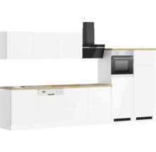 Cuisine complète avec appareils Held Möbel Kiel 360 cm blanc haute brillance démontée variante réversible 1109.6341