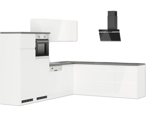 Küchenzeile mit Einbauherd, Dunstabzugshaube und Spüle