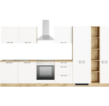 Cuisine complète avec appareils Held Möbel Lübeck 360 cm blanc mat démontée variante réversible 1105.6330