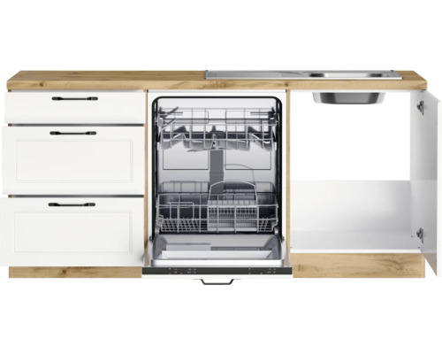 Cuisine équipée avec lave-vaisselle et tiroirs