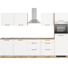 Cuisine complète avec appareils Held Möbel Lübeck 300 cm blanc mat démontée variante réversible 1113.6330