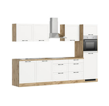 Cuisine complète avec appareils Held Möbel Lübeck 300 cm blanc mat démontée variante réversible 1113.6330