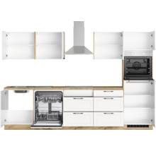 Cuisine complète avec appareils Held Möbel Lübeck 300 cm blanc mat démontée variante réversible 1113.6330