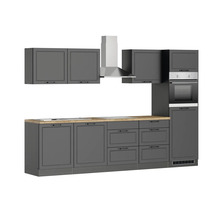 Cuisine complète avec appareils Held Möbel Lübeck 300 cm gris mat démontée variante réversible 1113.6331