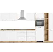 Cuisine complète avec appareils Held Möbel Lübeck 360 cm blanc mat démontée variante réversible 1117.6330