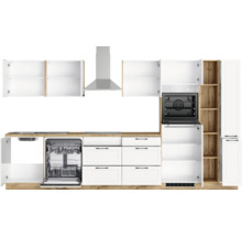 Cuisine complète avec appareils Held Möbel Lübeck 360 cm blanc mat démontée variante réversible 1117.6330