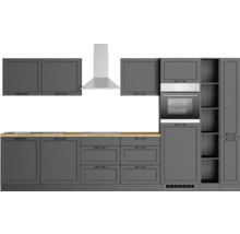 Cuisine complète avec appareils Held Möbel Lübeck 360 cm gris mat démontée variante réversible 1116.6331