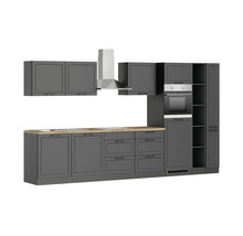 Cuisine complète avec appareils Held Möbel Lübeck 360 cm gris mat démontée variante réversible 1116.6331