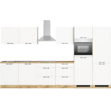 Cuisine complète avec appareils Held Möbel Lübeck 360 cm blanc mat démontée variante réversible 1119.6330
